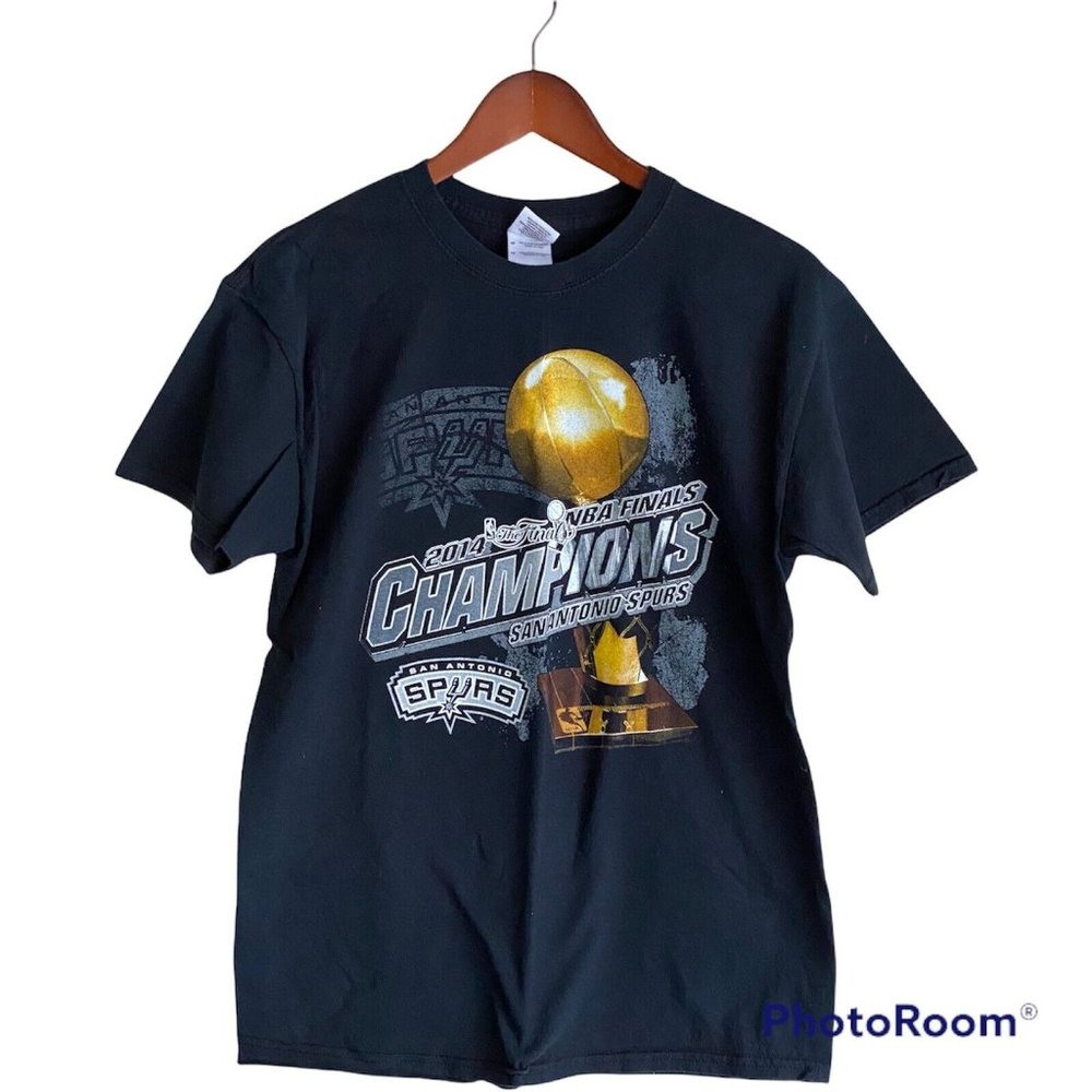 San Antonio Spurs 2014 NBA Finals Champions Black S/S T-Shirt Men's Size M
